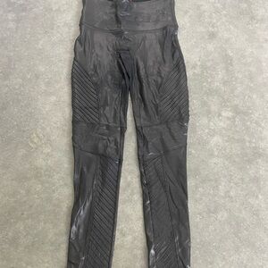 SPANX Black Leggings with Textured Finish